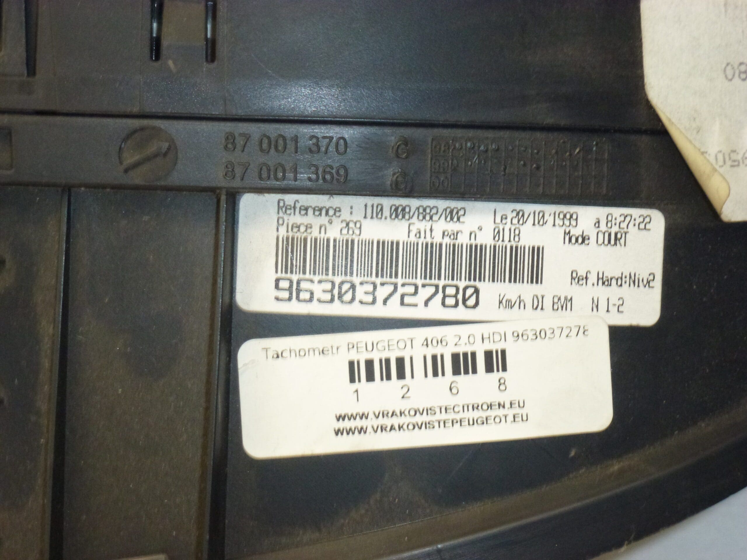 Nopeusmittari Peugeot 406 2.0 HDI 9630372780 ajettu 189 000 km